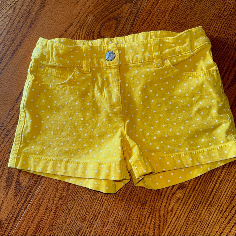 Mini Boden Yellow Polka Dot Shorts